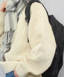 GU | ケーブルコンビネーションリラックスフィットセーター(長袖)NT+E XLサイズ(ニット/セーター)