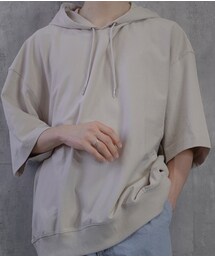 GU | スウェTパーカ(5分袖) BEIGE Lサイズ(Tシャツ/カットソー)
