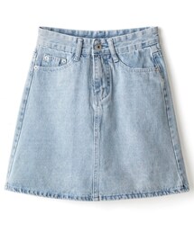 GRL | デニム台形ミニスカート[at1817]♪ライトブルー(デニムスカート)