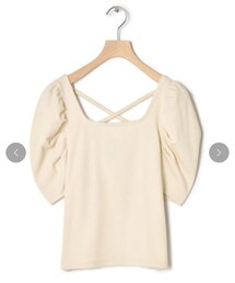 w closet | 2021.7.10_2000円_(w closet)リブスクエアネックボリューム袖プルオーバー(Tシャツ/カットソー)