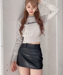 GYDA | フェイクレザー スカートライクショートパンツ(スカート)