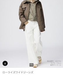 UNIQLO | ローライズワイドジーンズ 00WHITE 24インチ(デニムパンツ)
