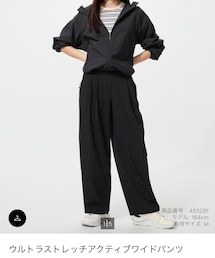 UNIQLO | ウルトラストレッチアクティブワイドパンツ 09BLACK Mサイズ(その他パンツ)