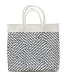 Letra | MERCADO BAG - TAPETE - White / Silver (S)(かごバッグ)