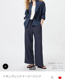 UNIQLO | リネンブレンドイージーパンツ 69NAVY Mサイズ(その他パンツ)