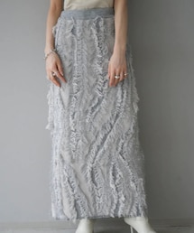 Lumier | フリンジデザインニットスカート グレー(スカート)