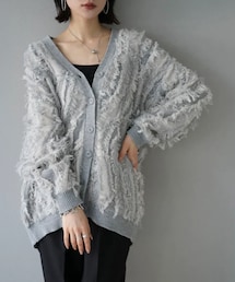 Lumier | フリンジデザインニットカーディガン グレー(カーディガン/ボレロ)