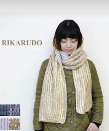 RIKALUDO | RIKARUDO リカルド☆ウールミックス箔プリントマフラー(マフラー)