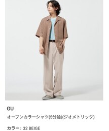 GU | オープンカラーシャツ　ジオメトリック(シャツ/ブラウス)