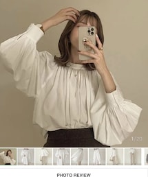 nugu | Gorgeous shirring blouse - white(シャツ/ブラウス)