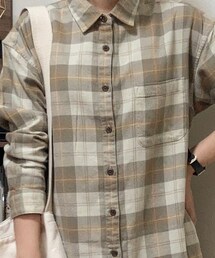 UNIQLO | GIRLS フランネルチェックワンピース（長袖）(シャツワンピース)