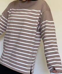 UNIQLO | ボーダーオーバーサイズT（長袖）(Tシャツ/カットソー)