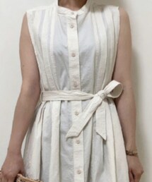 UNIQLO | GIRLS シアサッカーストライプワンピース（ノースリーブ）/ サイズ:160cm(シャツワンピース)