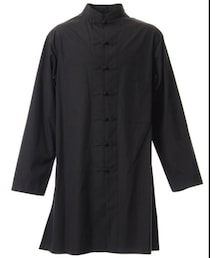 Yohji Yamamoto POUR HOMME | 100/2 ブロード ロング チャイナ シャツ Black(シャツ/ブラウス)