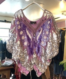 VINTAGE | 総スパンコール蝶々柄トップス(トップス)