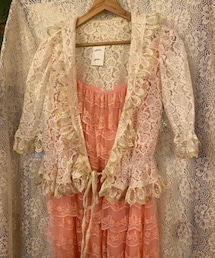 VINTAGE | 70s vintage lace wrap blouse(シャツ/ブラウス)