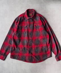 ORVIS | 90s-00s “ORVIS” red × black shadow check pattern heavy flannel shirt(シャツ/ブラウス)