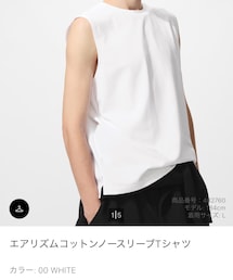 UNIQLO | エアリズムコットンノースリーブＴシャツ(Tシャツ/カットソー)