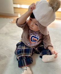 Photo①♩¨̮ | かぶせたかった帽子☆でも帽子はまだダメみたい(´•̥ ̯ •̥`)(Tシャツ/カットソー)