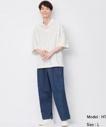 GU | デニムスーパーワイドシェフパンツ(デニムパンツ)