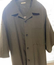 GU | ドライワイドフィットオープンカラーシャツ(5袖) オリーブ(シャツ/ブラウス)