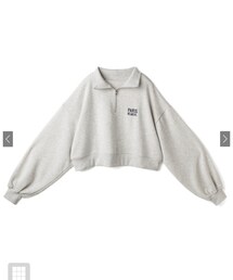 GRL | 2wayロゴ刺繍ハーフジップショート丈スウェット［pm181］F  ¥1599(スウェット)