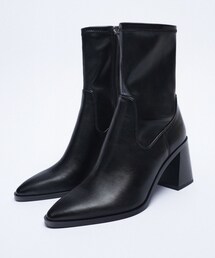 ZARA | ハイヒールストレッチアンクルブーツ(ブーツ)