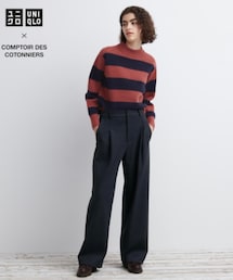 UNIQLO | ブラッシュドジャージータックワイドパンツ(スラックス)