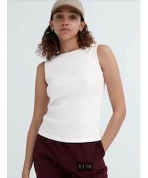 UNIQLO | リブボートネックノースリーブT(Tシャツ/カットソー)