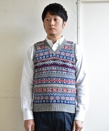 Jamieson's of Shetland | Vネック フェアアイルベスト(ベスト)