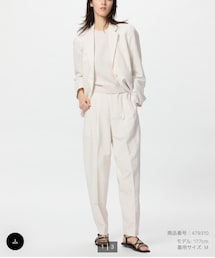 UNIQLO | リネンブレンドバレルレッグパンツ(パンツ)