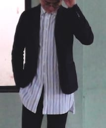 no brand | ストライプロングシャツ(シャツ/ブラウス)