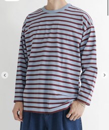 Melan Cleuge | ボーダーロンT / サックスブルー • Mサイズ(トップス)