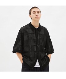 GU | ウォッシャブルメッシュニットシャツ(シャツ/ブラウス)