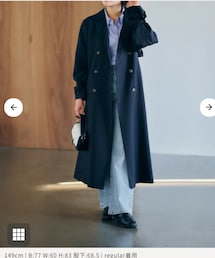 COHINA | ベーシックとろみトレンチコートnavy(トレンチコート)