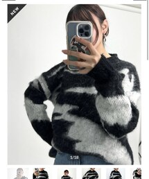 LAZY AND EASY | zebra mohair knit ¥5,600(ニット/セーター)
