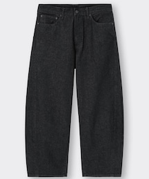 GU | バレルレッグジーンズ(丈標準)28(デニムパンツ)