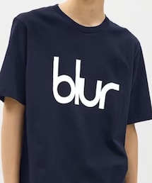 GU | グラフィックT(半袖)MUSIC(Blur)／NV／L(Tシャツ/カットソー)