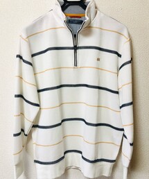 kansai yamamoto | 古着00's/ハーフジップ(ボーダー)/Ｌ(スウェット)