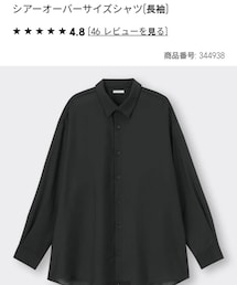 GU | シアーオーバーサイズシャツ／M(シャツ/ブラウス)