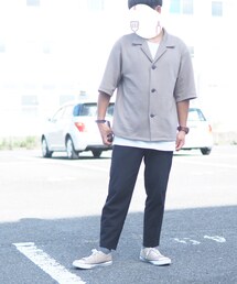 GU | ドライフェイスオープンカラーシャツダブル(トップス)