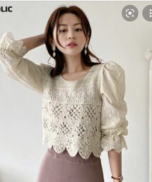 DHOLIC | 刺繍レースパフブラウス(シャツ/ブラウス)