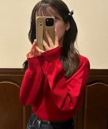 GRL | カシミヤタッチハイネックニットトップス[cu233] レッド(ニット/セーター)