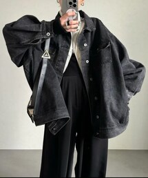 ジャケット・アウター cft over loose denim JK CFT.Over loose denim JK /black