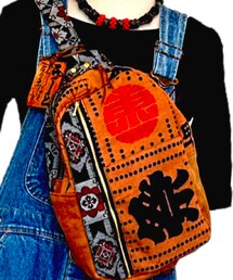 自作　酒袋　柿渋　祭 | ボディバッグ/ウエストポーチ