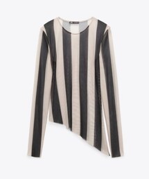 ZARA | ストライプ チュールトップス(トップス)