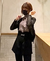 Settimissimo | エコレザーメッシュ切替ジャケット(ノーカラージャケット)