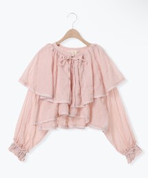 Samansa Mos2 | 【kazumi×Samansa Mos2】ケープ付ボレロ（ピンク）(カーディガン/ボレロ)