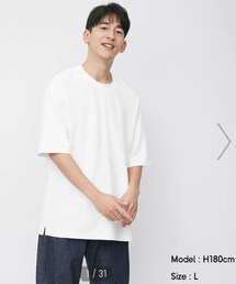 GU | ドライポンチビッグT(5分袖)(トップス)
