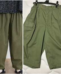 Samansa Mos2 | サマンサモスモスのフルレングスのパンツだったもの(左)補正屋さんへ持って行き膝下丈にカットしてハーフパンツにリメイクしてもらいました(右)(パンツ)